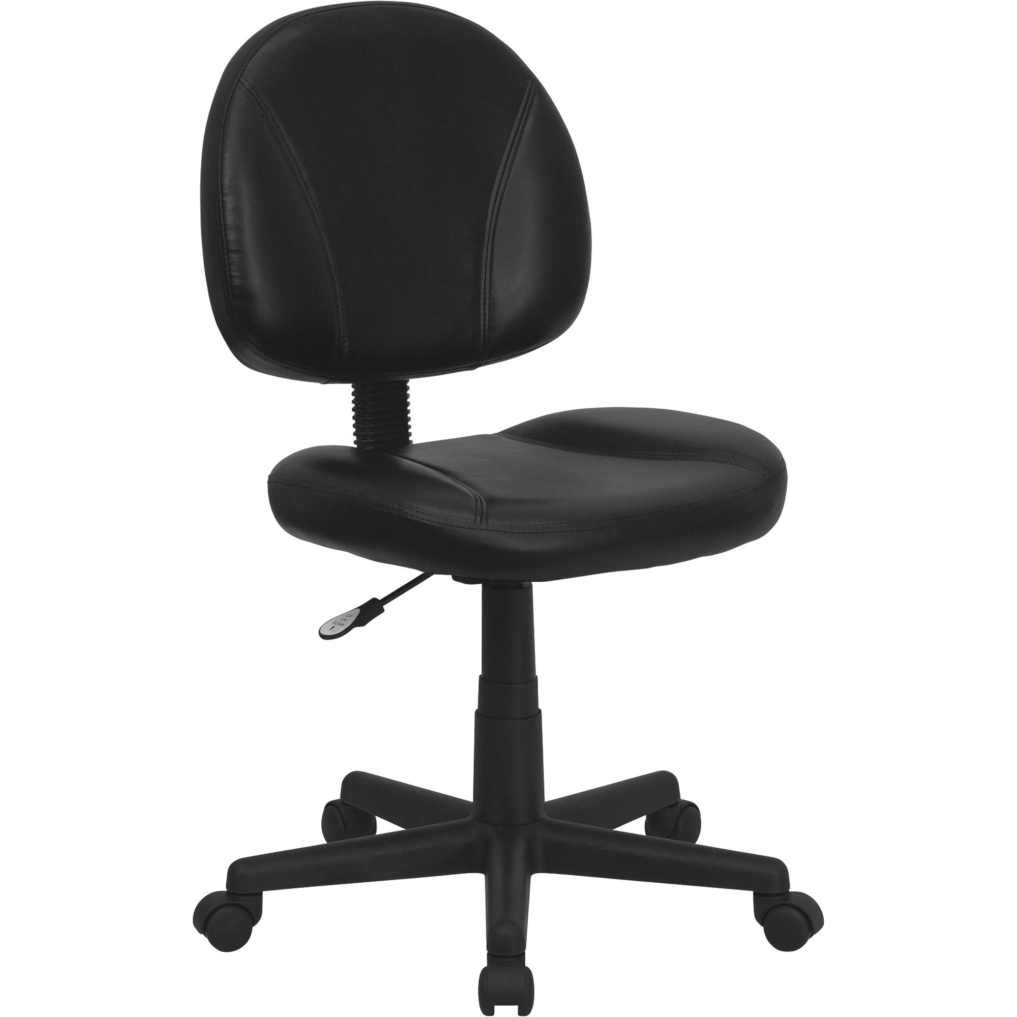 Flash Furniture Mid-Back Leather Swivel Task Chair, Black, Model# BT688BK